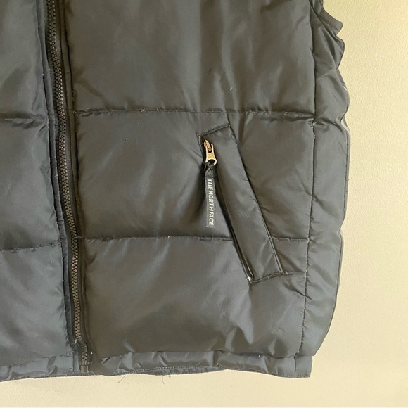Vintage The North Face Down Puffer Vest Hooded Black Mens Size Medium - Picture 5 of 12